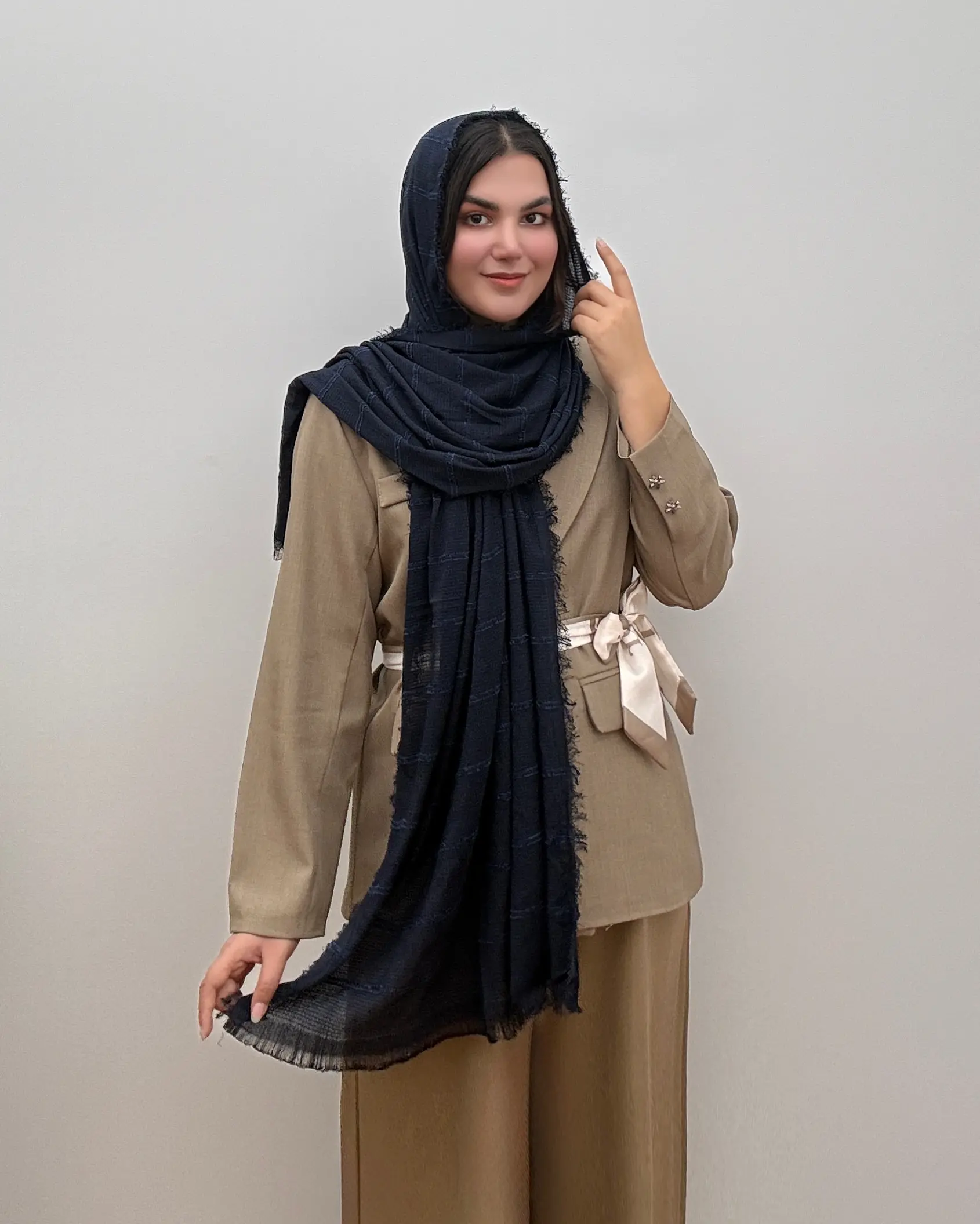 شال پفکی نخی مدل لمه